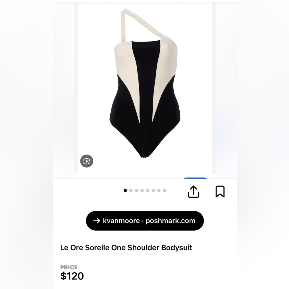 Le ORE Sorelle Ladies Black Ivory one shoulder Bodysuit-M-Amazing!